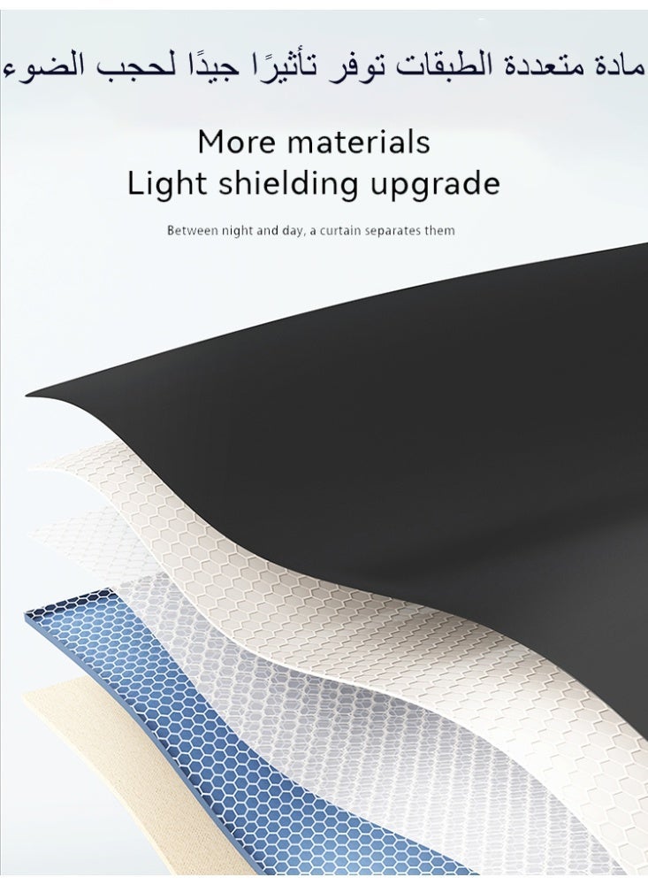 Namalu 100% Blackout Curtain, Double Layer with Voile, Self-adhesive and Portable, Easy to install, Sun Protection, Heat Insulation, Privacy Protection, Short Length, Suitable for Various Room Types, Bedroom Curtains, Bedroom Decoration, Modern Curtains - Image 5